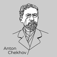 Anton Chekhov was a Russian writer, prose writer, playwright, publicist, physician, and philanthropic public figure. A classic of world literature. Vector