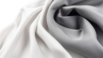 Thin cotton fabric, white and grey gradient. Generative AI illustration