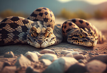Poster - close up of a python concept, contemporary colors and mood social background. Generative AI technology	 Generative AI technology.