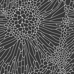 Vector Seamless Pattern. Monochrome organic shapes. Abstract Cell Background.