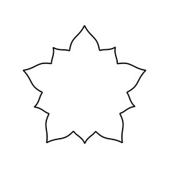 Wall Mural - vector isolated one single simplest five petals flower shape colorless black and white contour line 