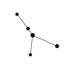 Wall Mural - Vector isolated one single Cancer stars constellation map scheme colorless black and white contour line easy drawing
