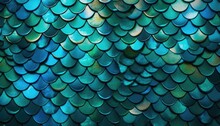 Dragon Scales Background - Turquoise Shining Shells