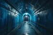 A cryptic Boise tunnel featuring a blue wall, sparking curiosity. Generative AI