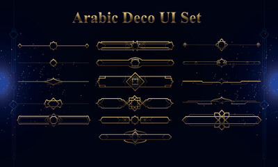 Wall Mural - set of arabic deco modern user interface elements. fantasy magic hud. good for game ui. vector illus
