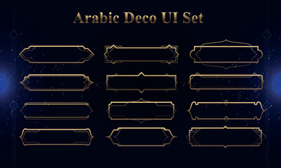 Wall Mural - set of arabic deco modern user interface elements. fantasy magic hud. good for game ui. vector illus
