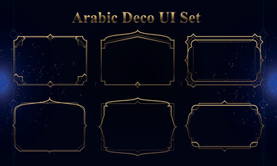 Wall Mural - set of arabic deco modern user interface elements. fantasy magic hud. good for game ui. vector illus