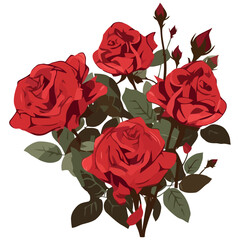 Wall Mural - Cute bouquet vector of roses