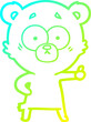 © lineartestpilot - cold gradient line drawing of a nervous polar bear cartoon