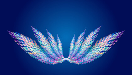 Poster - Color blocks form the background of the Flying Wings Internet Technology Summit