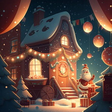 Illustrations That Depict Various Celebrations, Such As Christmas