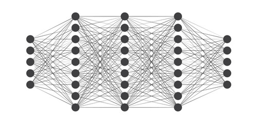 Poster - Neural network model. Artificial intelligence. AI