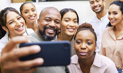 Poster - Clowning around. a group of colleagues taking a selfie in a office.