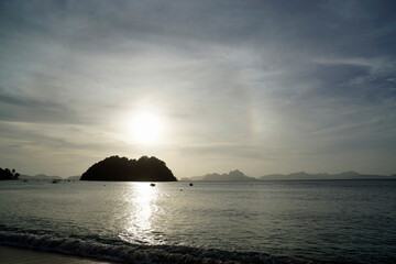 Wall Mural - afternoon mood at a tropical beach on palawan island