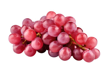 red grapes bunch isolated on white background. Generative AI