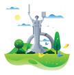 Illustration Monument to Motherland in Kyiv. Ukraine, Kyiv, Motherland