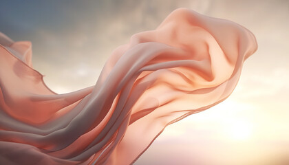 Wall Mural - Generative AI technology.Cloth flying in the sky, the material of the soft cloth