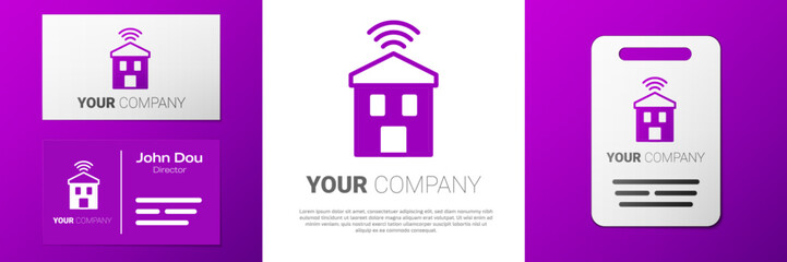 Poster - Logotype Smart home with wi-fi icon isolated on white background. Remote control. Logo design template element. Vector