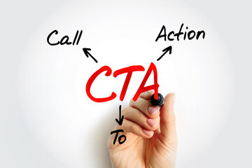 Poster - CTA - Call To Action acronym, business concept background