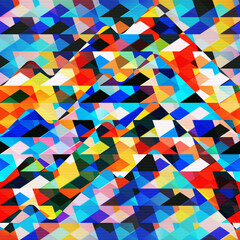 Wall Mural - Colorful triangles steamless pattern