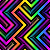 Fototapeta Młodzieżowe - Rainbow neon maze seamless pattern