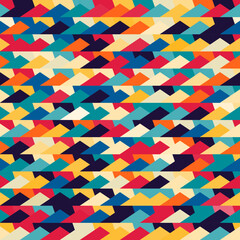 Wall Mural - Vintage colored triangle mosaic. Seamless pattern