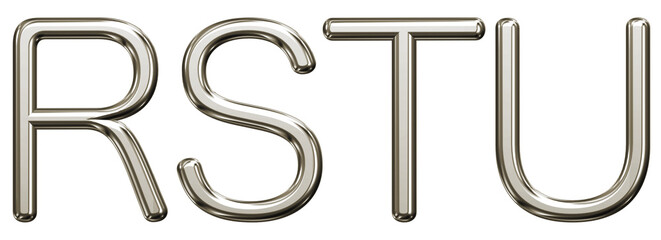 Sticker - Luxury platinum d3 letters  R, S, T, U