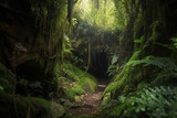 Fototapeta Las - The Trail to the Cave. Generative Ai