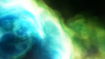 nebula gas cloud in deep outer space, science fiction illustration, colorful space background with stars 3d render
