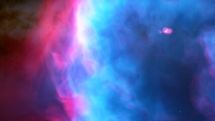 nebula gas cloud in deep outer space, science fiction illustration, colorful space background with stars 3d render
