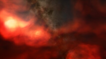 nebula gas cloud in deep outer space, science fiction illustration, colorful space background with stars 3d render
