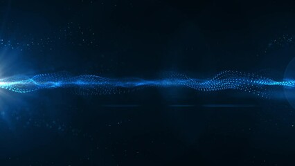 Wall Mural - Particle background animation, Futuristic mysterious flowing digital particles wave de-focus virtual reality abstract cyber space environment background. 
