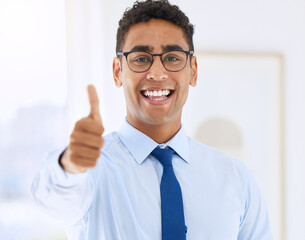 Poster - Its been a wonderful day. a young businessman giving the thumbs up.