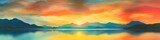 Fototapeta Zachód słońca - Calm sea or lake water during the sunset. Wonderful colours. Generative AI