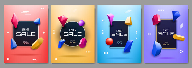 Wall Mural - vector illustration. decorative backgrounds set. design for business card, poster, promotion, layout