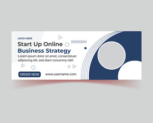 stast up online business streage banner design with blue color, kids social media, social media, tem