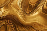 Fototapeta  - Złote fale, płynny metal - tło - Golden waves, liquid metal - background - AI Generated