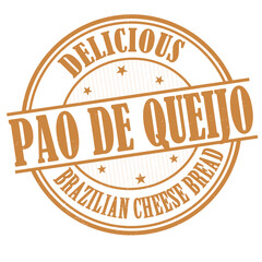 Wall Mural - Pao de queijo (brazilian cheese bread) grunge rubber stamp