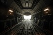 Empty cargo compartment of the aircraft. Generative AI