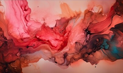 Abstract artwork, Trendy wallpaper, Ink colors are amazingly bright, luminous, translucent, generative AI