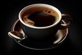 Illustration of a black americano coffee in a cup as PNG clipart. Generative AI