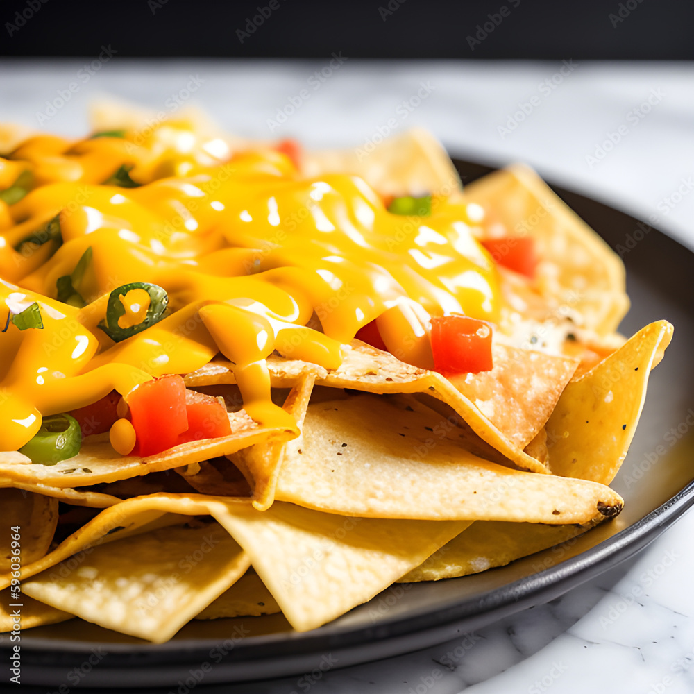 Appetizing appetizers — ooey-gooey goodness of cheesy nachos — a pile ...