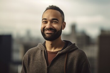 Sticker - Handsome african american man smiling and looking at camera