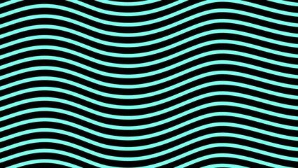 Poster - Striped background with distorted bend. Design. Bright background with stripes curves with visual illusion. Colored stripes with wavy curve on black background