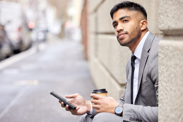 Canvas Print - Never make a thoughtless move. a handsome young businessman traveling through the city on his morning commute into work.