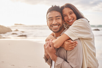 Canvas Print - She always has my back. a couple enjoying a day at the beach.