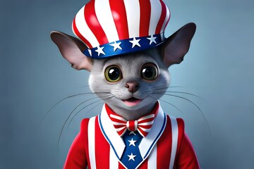 Mouse in usa flag hat pointing you like uncle sam. Generative AI