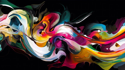 Poster - Design made of vibrant shapes and strokes on the subject of art, creativity and design generative ai