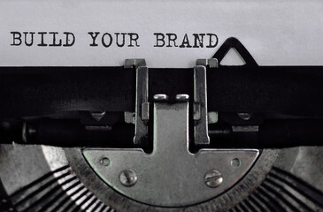 Poster - Text Build Your Brand typed on retro typewriter