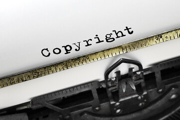 Poster - Text Copyright typed on retro typewriter